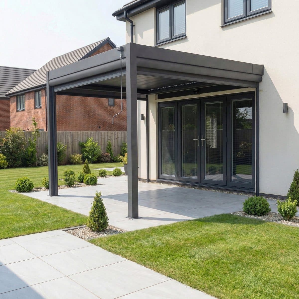 Lean Wall-Mounted Pergola 3 x 3m detail image